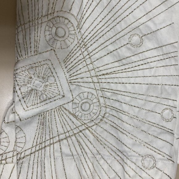 St. John by Marie Gray Women's White Embroidered Pants W SIDE ANKLE SLID SZ 10 - Picture 10 of 10